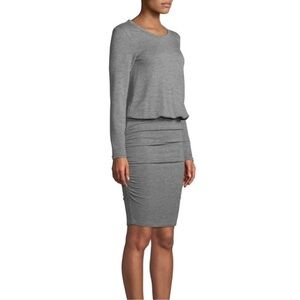 Sundry Women’s Heather Gray Knit Blouson Ruched Dress Size 1 Regular Size S
